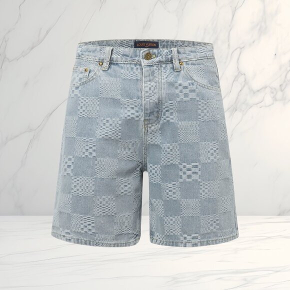 Louis Vuitton Checkered Denim Shorts - Picture 1 of 7